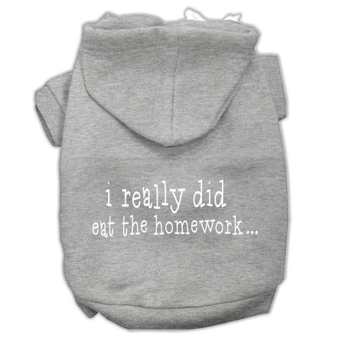 I Really Did Eat The Homework Screen Print Pet Hoodies Grey Size L (14)