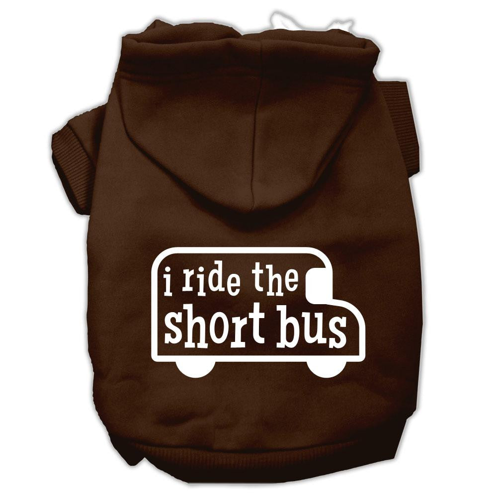 I ride the short bus Screen Print Pet Hoodies Brown Size L (14)