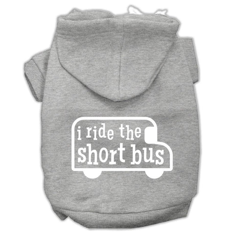 I Ride The Short Bus Screen Print Pet Hoodies Grey Size L (14)