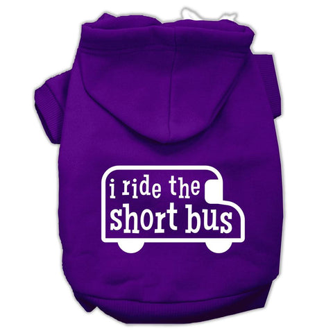 I Ride The Short Bus Screen Print Pet Hoodies Purple Size M (12)