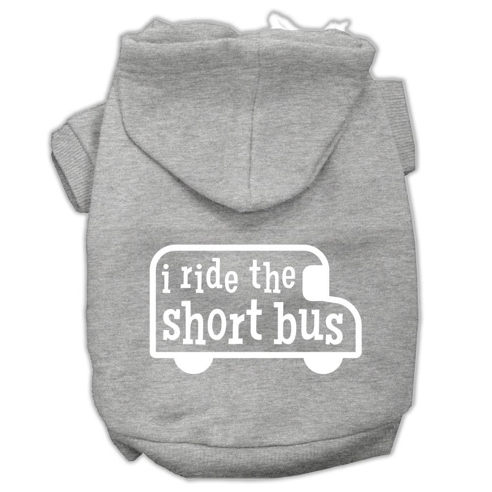 I Ride The Short Bus Screen Print Pet Hoodies Grey Size Xl (16)