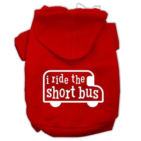 I ride the short bus Screen Print Pet Hoodies Red Size XXL (18)