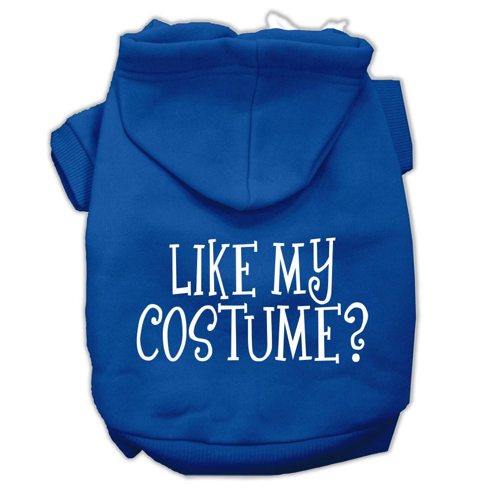 Like My Costume? Screen Print Pet Hoodies Blue Size L (14)