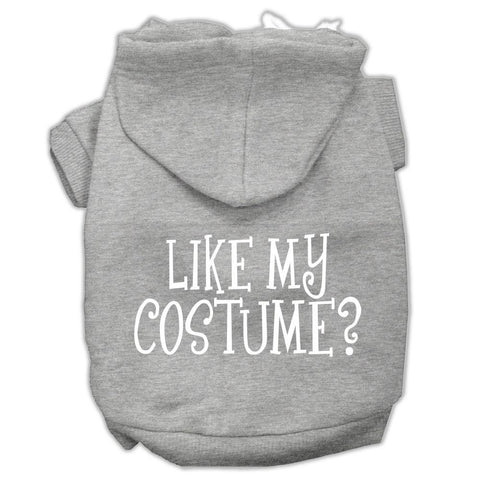 Like My Costume? Screen Print Pet Hoodies Grey Size L (14)