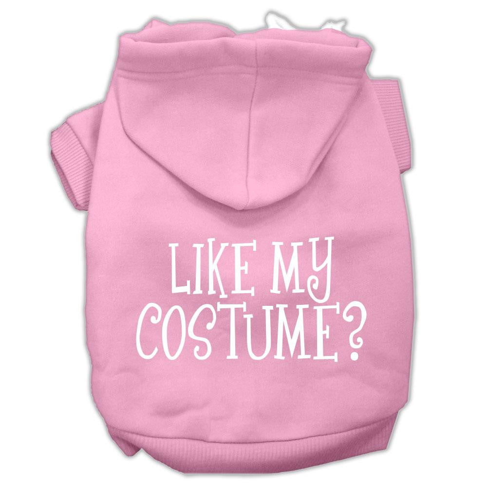 Like My Costume? Screen Print Pet Hoodies Light Pink Size L (14)