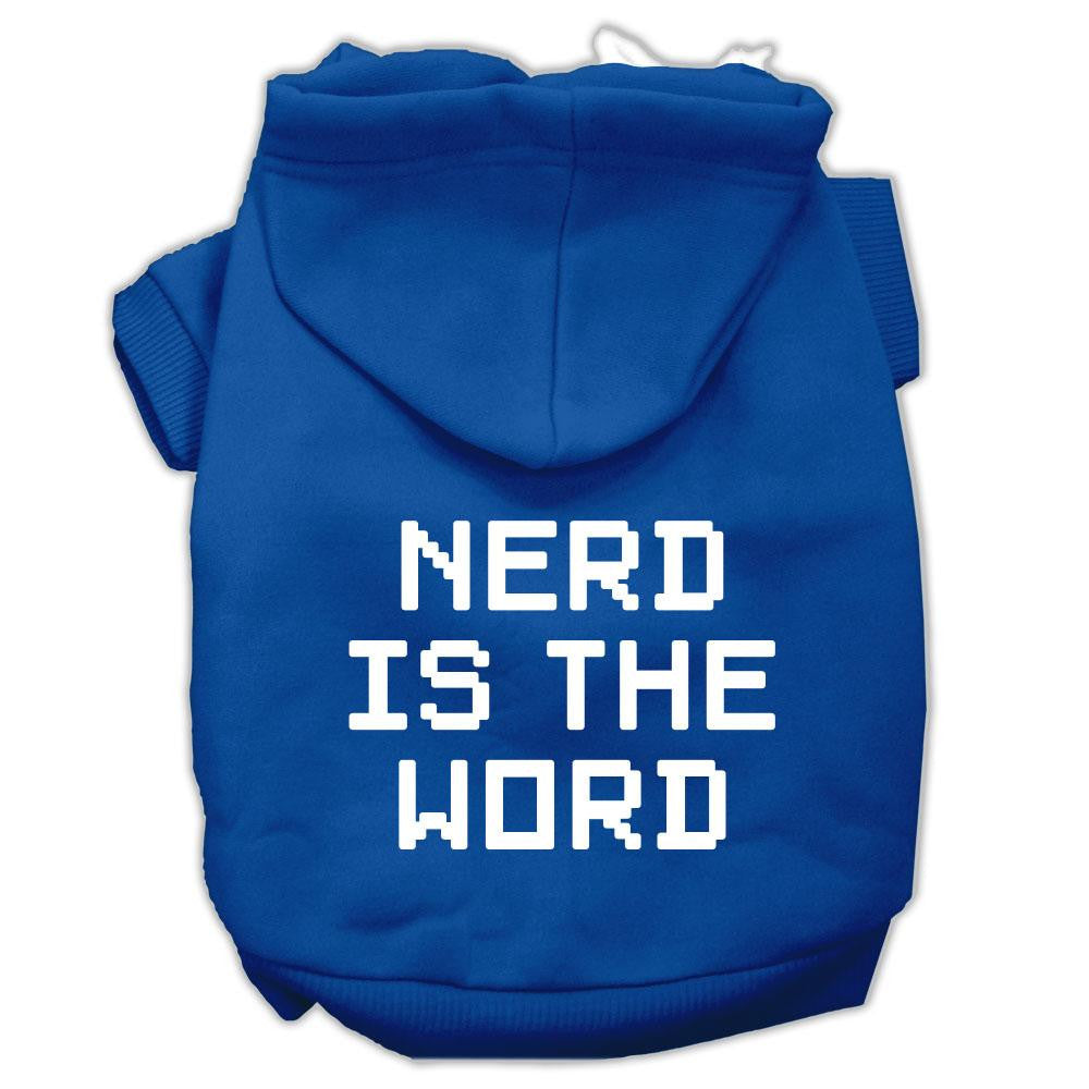 Nerd Is The Word Screen Print Pet Hoodies Blue Size L (14)