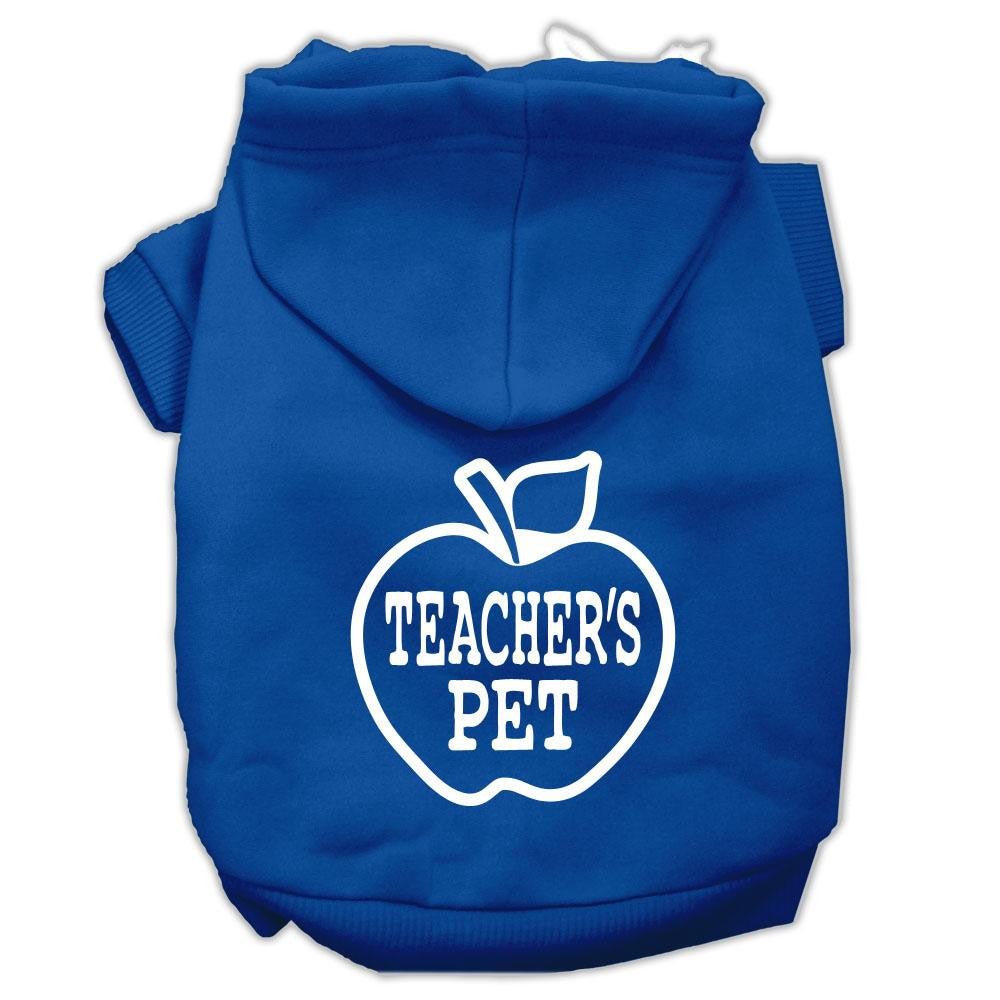 Teachers Pet Screen Print Pet Hoodies Blue Size L (14)