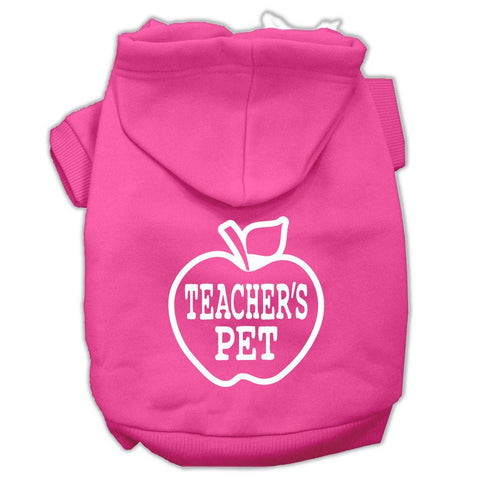 Teachers Pet Screen Print Pet Hoodies Bright Pink Size L (14)