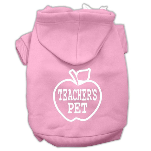 Teachers Pet Screen Print Pet Hoodies Light Pink Size L (14)