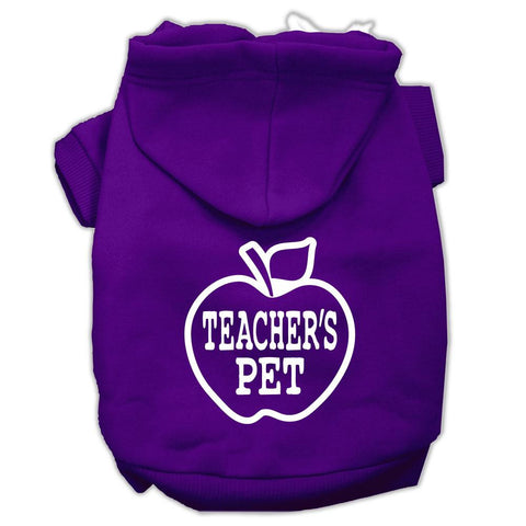 Teachers Pet Screen Print Pet Hoodies Purple Size L (14)