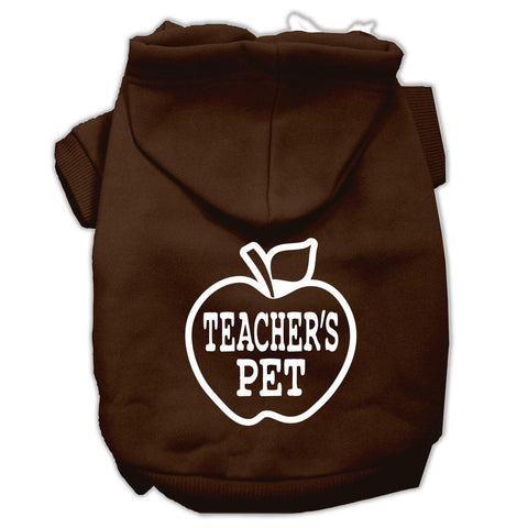 Teachers Pet Screen Print Pet Hoodies Brown Size S (10)