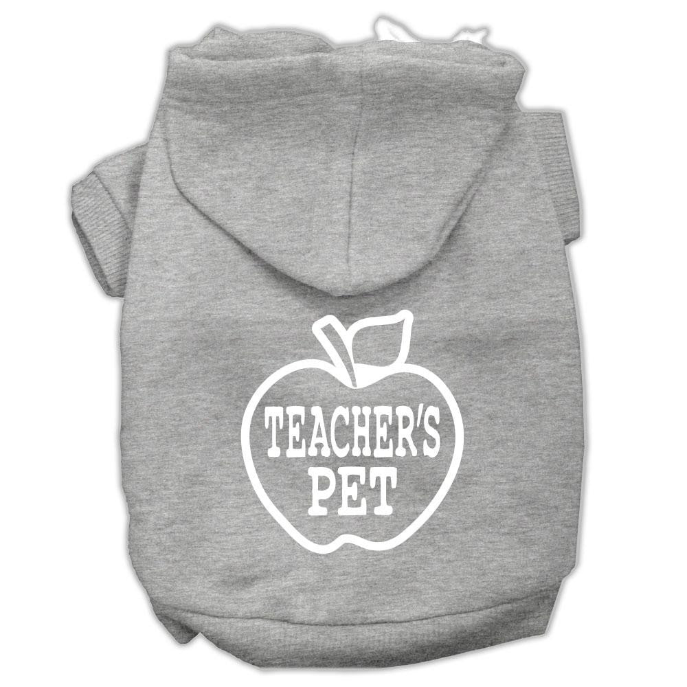 Teachers Pet Screen Print Pet Hoodies Grey Size S (10)