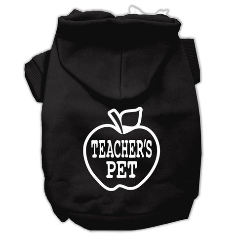 Teachers Pet Screen Print Pet Hoodies Black Size XL (16)