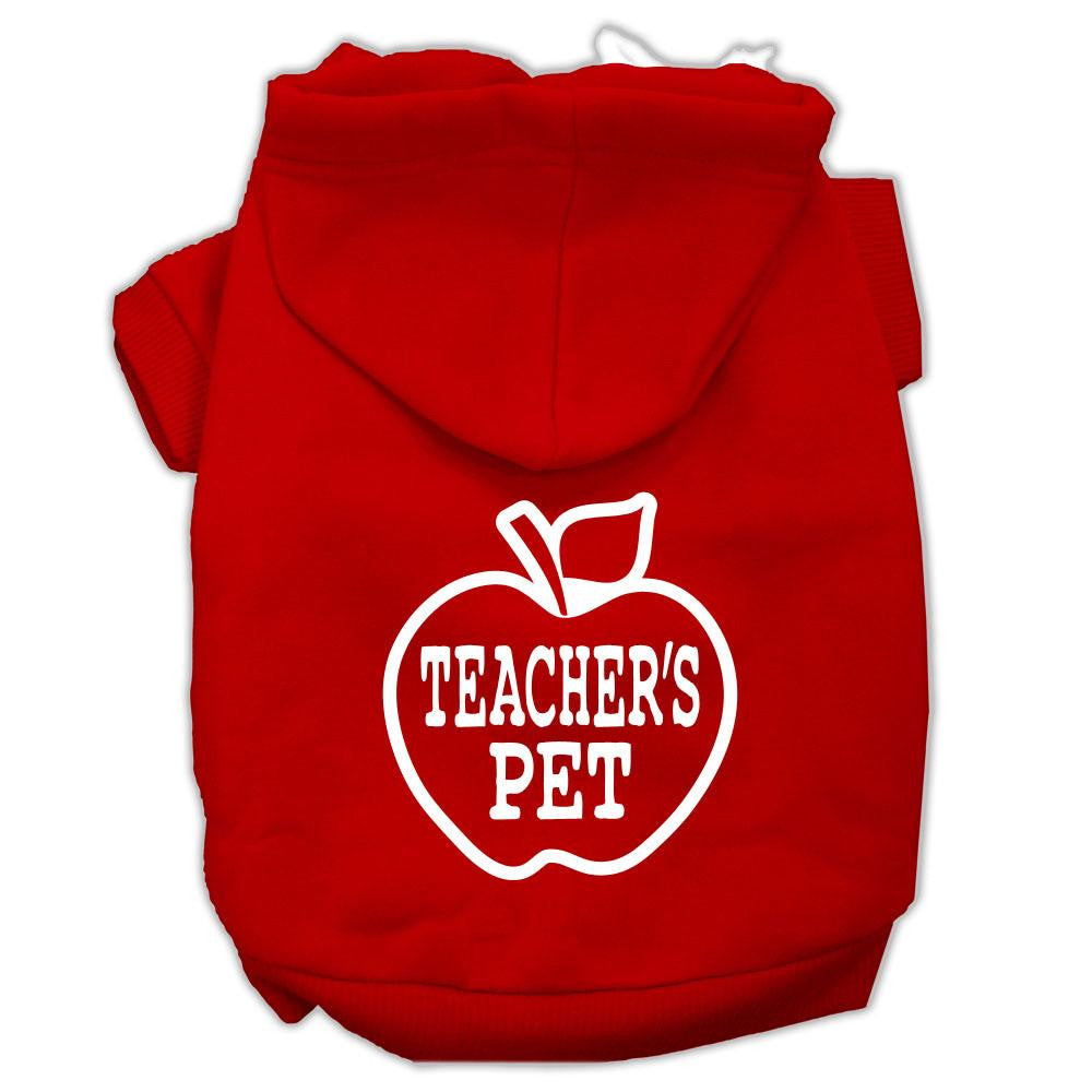 Teachers Pet Screen Print Pet Hoodies Red Size XL (16)