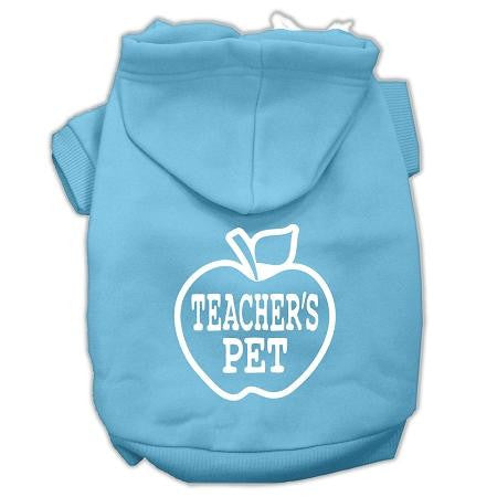 Teachers Pet Screen Print Pet Hoodies Baby Blue Size Xs (8)