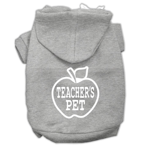 Teachers Pet Screen Print Pet Hoodies Grey Size Xs (8)