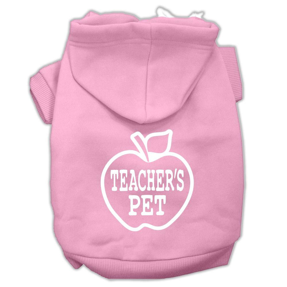 Teachers Pet Screen Print Pet Hoodies Light Pink Size Xs (8)