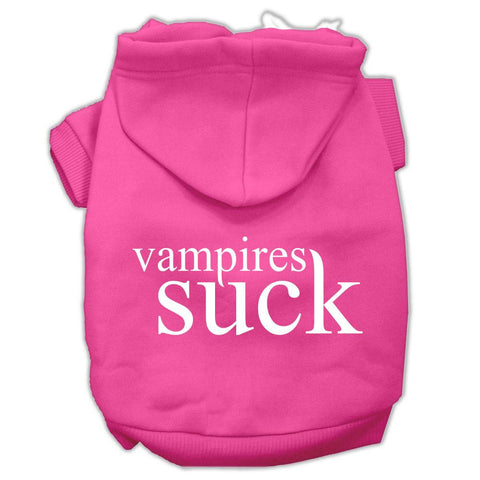 Vampires Suck Screen Print Pet Hoodies Bright Pink Size L (14)