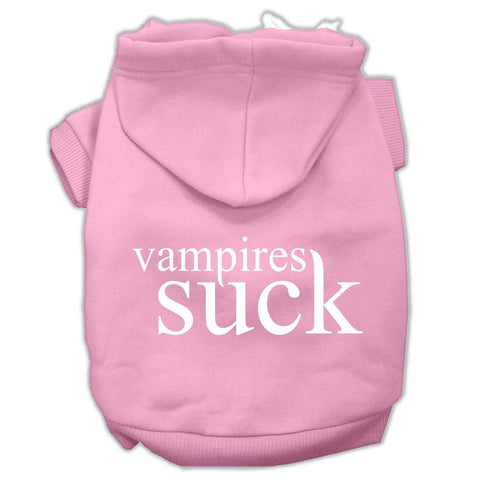 Vampires Suck Screen Print Pet Hoodies Light Pink Size L (14)