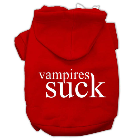 Vampires Suck Screen Print Pet Hoodies Red Size L (14)