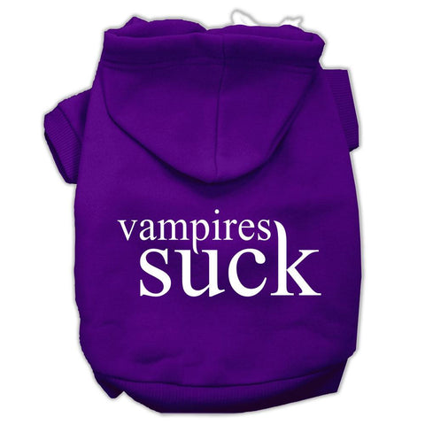 Vampires Suck Screen Print Pet Hoodies Purple Size M (12)