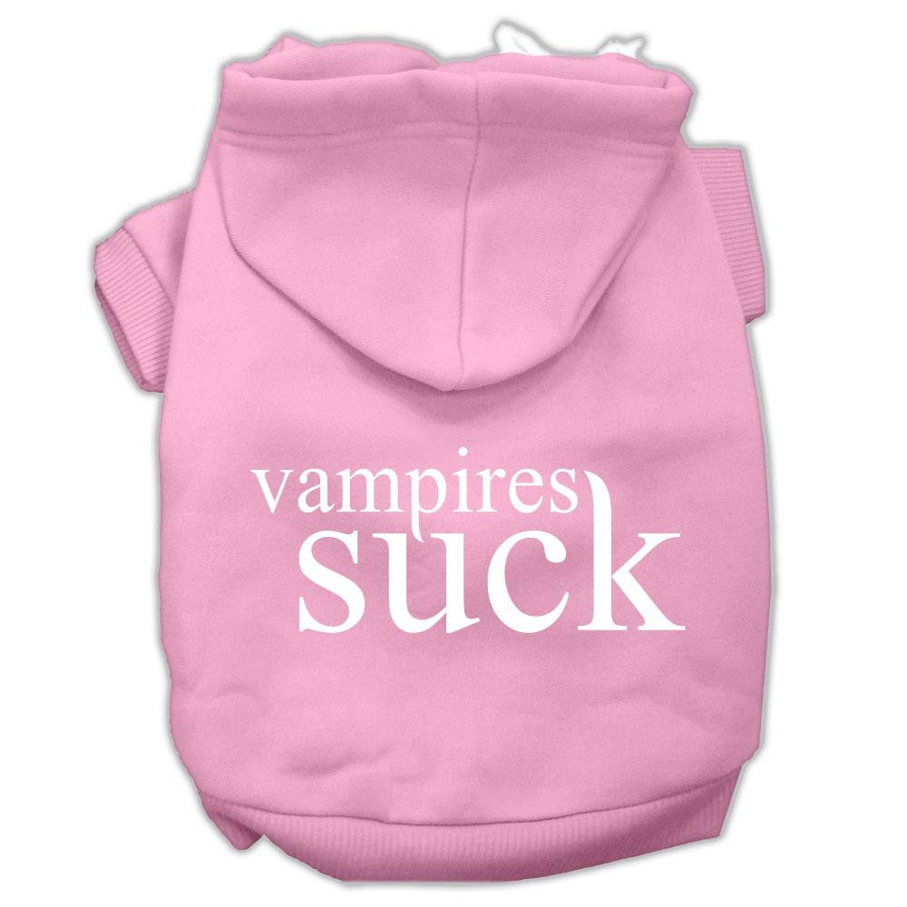 Vampires Suck Screen Print Pet Hoodies Light Pink Size S (10)