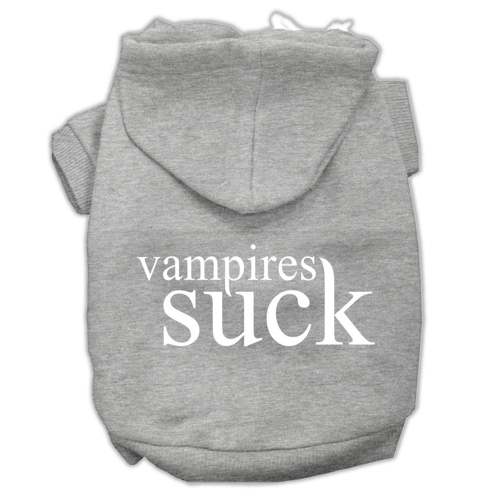 Vampires Suck Screen Print Pet Hoodies Grey Size XXL (18)