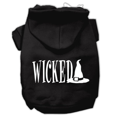 Wicked Screen Print Pet Hoodies Black Size M (12)