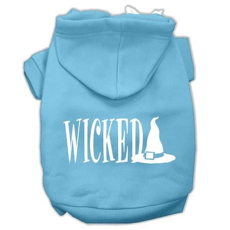 Wicked Screen Print Pet Hoodies Baby Blue Size S (10)