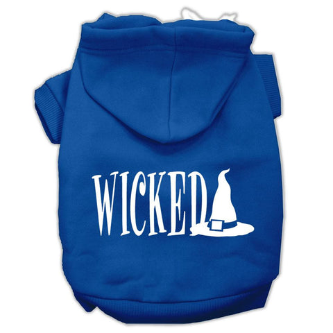 Wicked Screen Print Pet Hoodies Blue Size S (10)