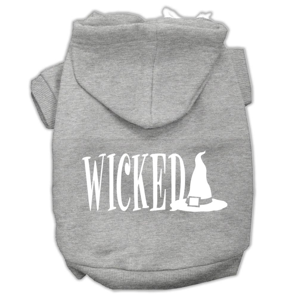 Wicked Screen Print Pet Hoodies Grey Size S (10)