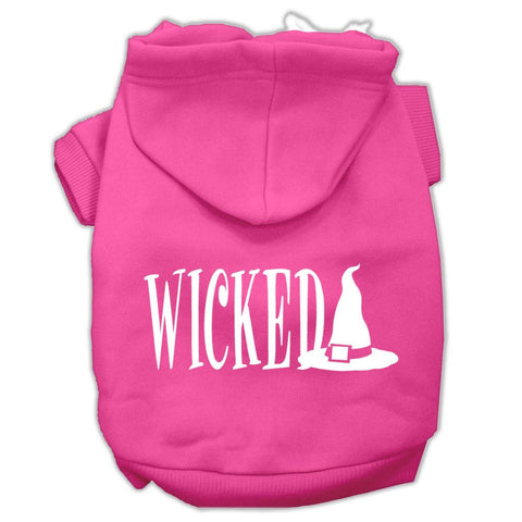 Wicked Screen Print Pet Hoodies Bright Pink Size XS (8)