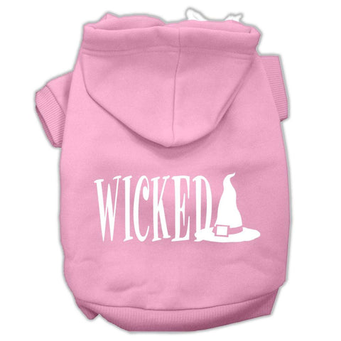 Wicked Screen Print Pet Hoodies Light Pink Size Xs (8)