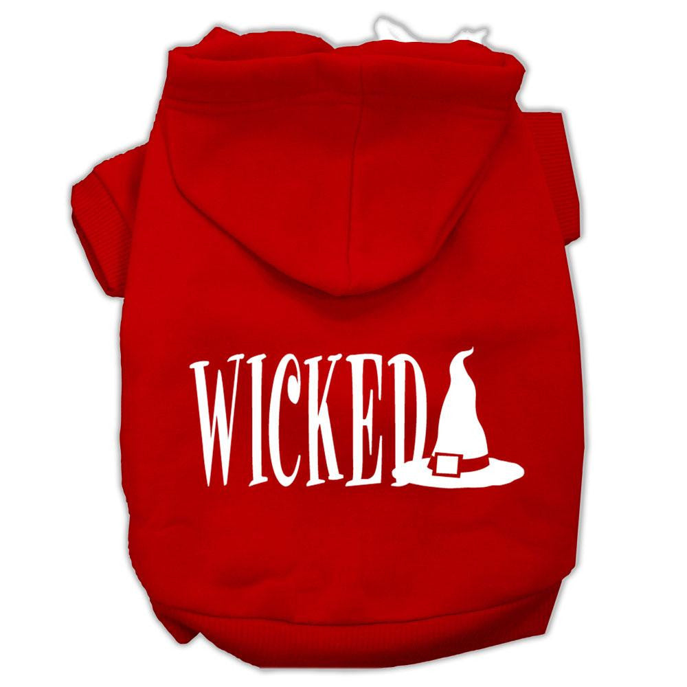 Wicked Screen Print Pet Hoodies Red Size XS (8)