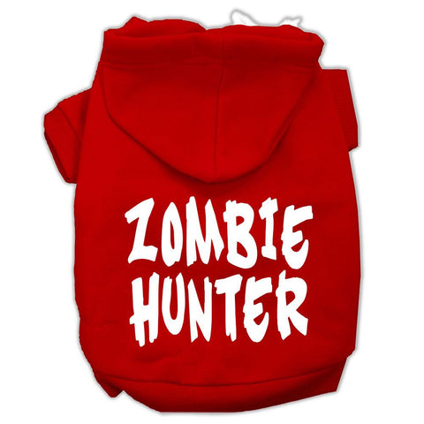 Zombie Hunter Screen Print Pet Hoodies Red Size M (12)