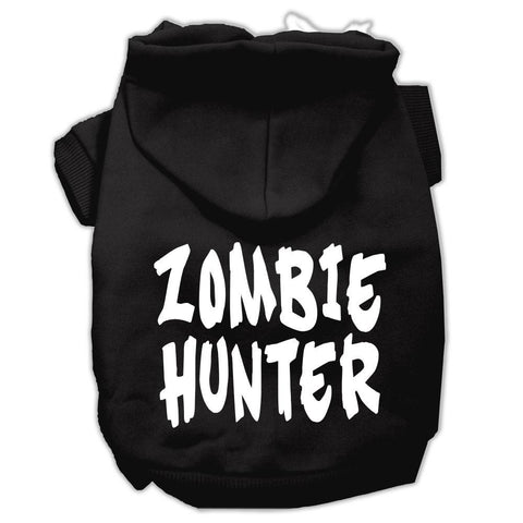 Zombie Hunter Screen Print Pet Hoodies Black Size XXL (18)