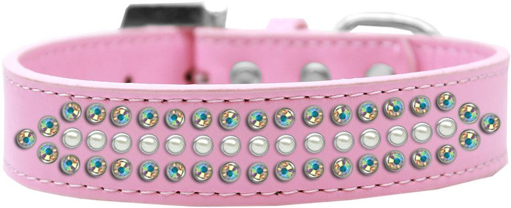 Ritz Pearl and AB Crystal Dog Collar Light Pink Size 12