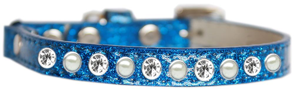 Pearl And Clear Jewel Ice Cream Cat Safety Collar Blue Size 10