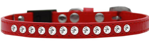 Clear Jewel Breakaway Cat Collar Red Size 12