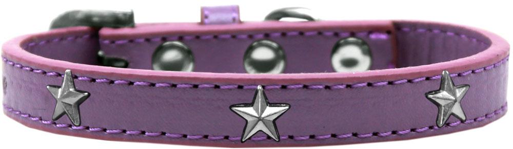 Silver Star Widget Dog Collar Lavender Size 12