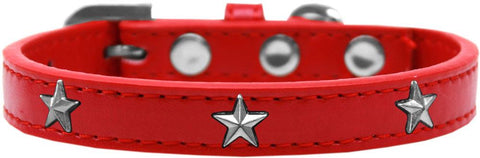 Silver Star Widget Dog Collar Red Size 12