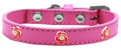 Red Rose Widget Dog Collar Bright Pink Size 10