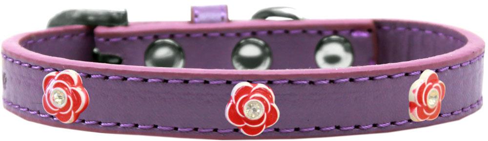 Red Rose Widget Dog Collar Lavender Size 10