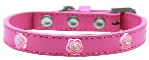 Bright Pink Rose Widget Dog Collar Bright Pink Size 10