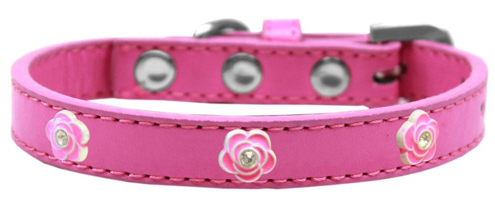 Bright Pink Rose Widget Dog Collar Bright Pink Size 12