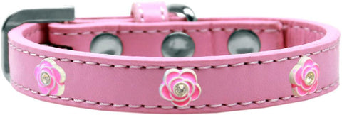 Bright Pink Rose Widget Dog Collar Light Pink Size 10