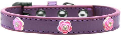 Bright Pink Rose Widget Dog Collar Lavender Size 10