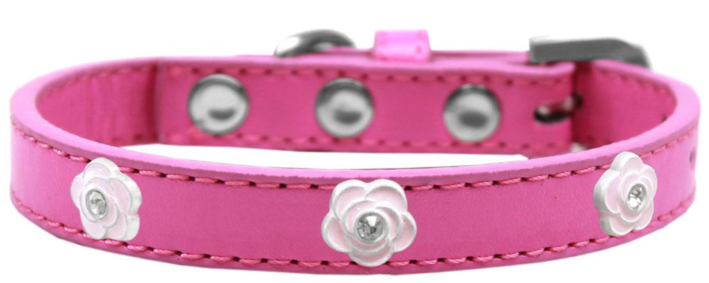 Light Pink Rose Widget Dog Collar Bright Pink Size 12