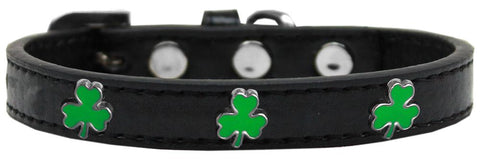 Shamrock Widget Dog Collar Black Size 20