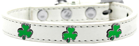 Shamrock Widget Dog Collar White Size 10